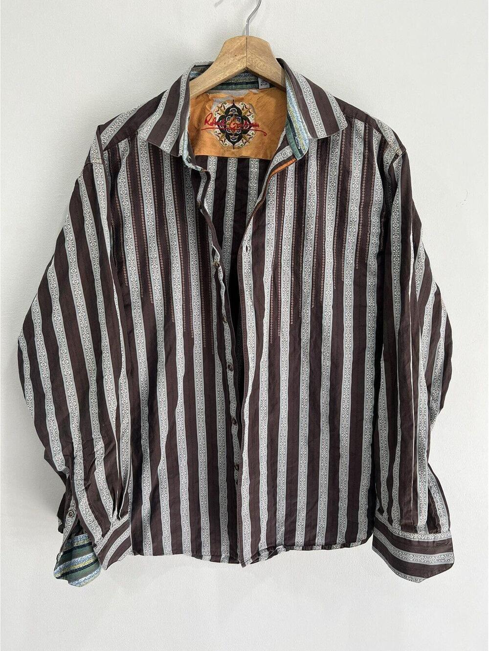 Mens Robert Graham Button Up Striped Shirt